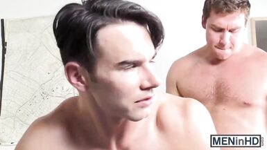 Hunks enjoying in sex with condom