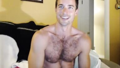 Gorgeous Hunk with Ohmibod Jerks off and Eats his Cum