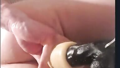 Me with biggest sex toy and ejaculation