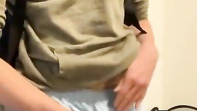 College Boy Jerks his Big Hairy Dick after School