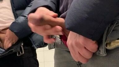 public jerk off in restroom