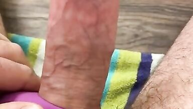 CUM LEAKING and DRIPPING out before Orgasm - Cock Ring Vibrator