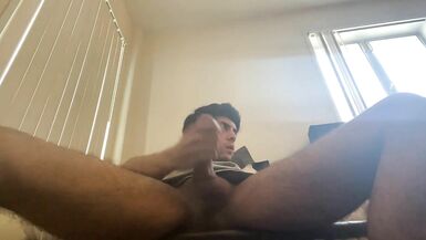 Uncut Latino Jerking Off, next to the Roommates.