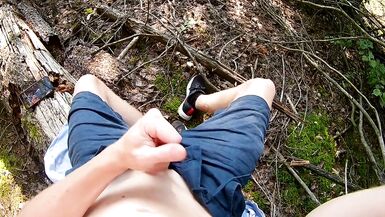 Distract the Traffic by Jerking off next to the Highway! Huge POV Cumshot! man