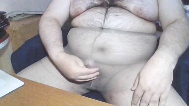 Stroking my cock in pantyhose