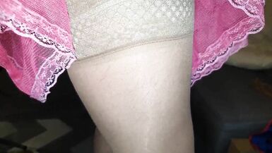 suck my dildo in pantyhose