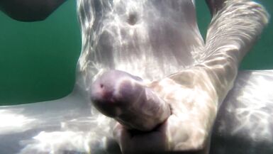 Jerking Off Underwater in Public Lake