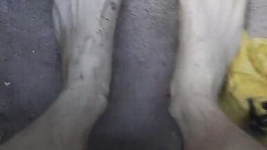 EDGEWORTH JOHNSTONE Businessman Rubbing Oil into his Big Dirty Feet