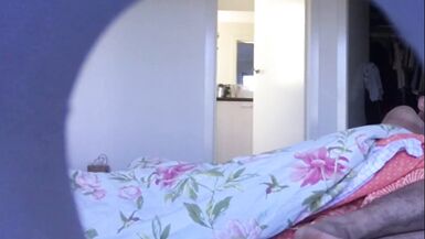 Candid feet caught in bed - Long hairy male legs - MANLYFOOT