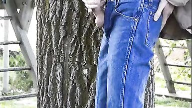 Redneck Wanks His Hung Cock Publicly in Backyard and Cums! - 9 image