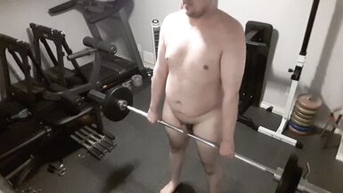 Fat Man Nude Workout Day 14 Pull Heavy - 5 image