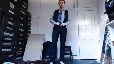 EDGEWORTH JOHNSTONE Naked Businessman Drying Off and Getting Dressed - CAMERA 1 DILF business suit