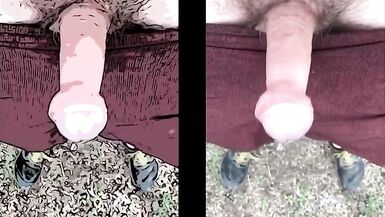 Uncut Cumshot in Slow Motion While on a Hike Outdoors - 4 image