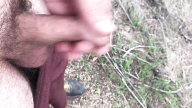 Uncut Cumshot in Slow Motion While on a Hike Outdoors - 9 image