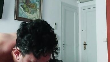 Ginger sucked in a hotel room voyeurs at the window