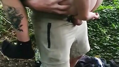 Caught step dad out cruising he gave me his monster cock