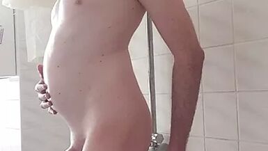 Aşırı Derin Anal Yapay Penis Lavman Enjeksiyon Yağlı Göbek Enflasyonu