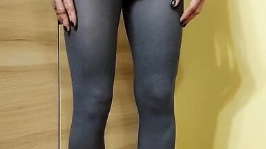 Krzysztof shows himself in pantyhose, his feet and legs in pantyhose