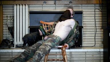 Soldier Fucks Zuccini Hard in Las Vegas Hotel and Shoots Cum Out Big Time