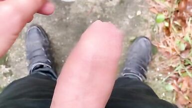 Straight friend left his used condom in garden house so I drink his cum, put condom on and jerk off