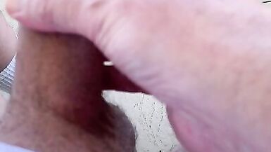 Gay Exhibitionist massive cumming slow motion on balcony