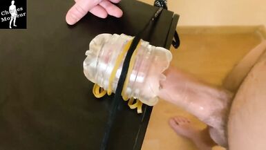 Horny Man With Big Veiny Dick Moaning While Huge Cumshot