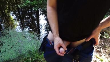 forest walk with masturbation hot cumshot getting horny by walking need handjob