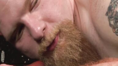 After long ass licking and horny ass fuck with his hard friend squirts the quiet guy on his body