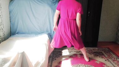 Sissy Pink Dress Crossdresser Slut White Big Ass Big Butt Gay Boy Natural Beauty Pretty Cute Transgender Shemale MTF - 4 image