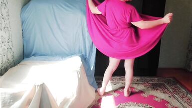 Sissy Pinky Dress Crossdresser Slut White Big Ass Big Butt Gay Boy Natural Beauty Pretty Cute Trans - 6 image