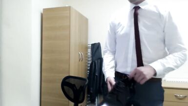 Twink Boss Precrum Shoe Play and Suit Strip - 3 image