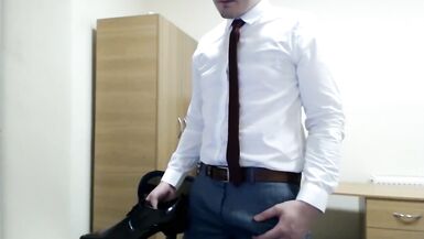 Twink Boss Precrum Shoe Play and Suit Strip - 5 image