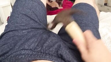 POV - Hitting my dick and balls with a hammer and then cumming
