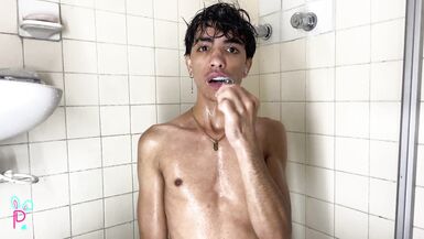 TAKING A COLD SHOWER WHILE MY COCK IS HOT