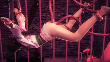 Demon Slayer Yaoi Femboy - Nezuko Femboy Double penetration and Tentacles - Sissy crossdresser Japanese Asian Manga Anime Game Porn Gay