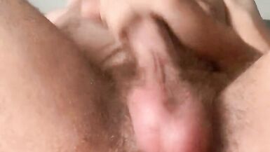 Biracial is playing with his bbc dick and his ass and is cumming