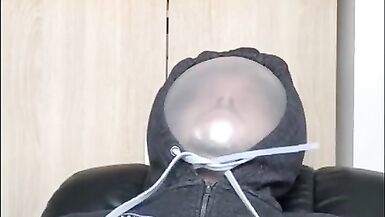 BHDL - MULTIPLE LATEX GLOVE BREATHPLAY TRAINING - Breathplay Training with Latex Glove Zip Tied over my Head