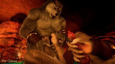 Wolf and gray tiger found a secluded spot in a cave to secretly have sex - Wild Life