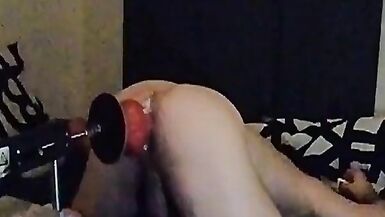 evening destruction anal with 3 toys and fuck machine