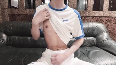 Silly guys from at Soccer Uniforms,Cum at masturbation.