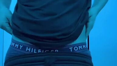 Snuck in washroom jerked off and then finished with massive jizz flow in my room