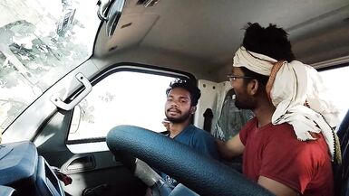 Highway Stop The Truck Driver Was Not Getting Any fare, So He Get Angry And Got His Ass Licked By The Boy Sitting Next To Him.