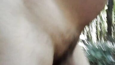 Walk in the forest with an emty dick