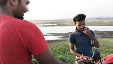 A College boy was returning form school in the evening when his electric Scooter stopped. The mechanic sugarcane field fuck - 3 image