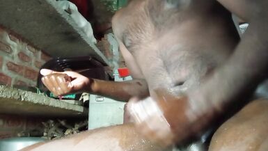 i shivam holding my cock shaking and massaging