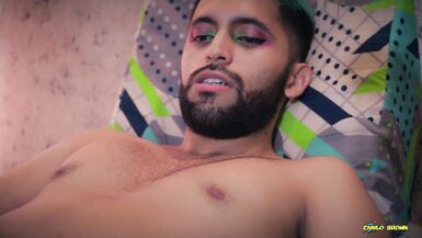 FANS EXCLUSIVE Big Cock Latino Camilo Brown Jerks and Cums Through His White Boxers