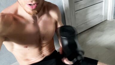 Mutlu cum ile erkek masajı! Eller olmadan cum! Büyük camshot! Erkek orgazmı - 4 image