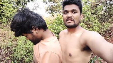 Two Bike Mechanic Stop by on Road and Coming Forest and Fucking Beautiful Inexperienced Boy. - 1 image