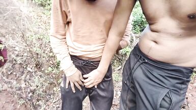 Two Bike Mechanic Stop by on Road and Coming Forest and Fucking Beautiful Inexperienced Boy. - 3 image