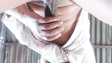 At noon Desi boy showing his big ass on webcam